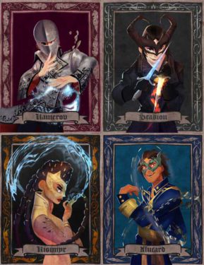 A Gathering of Shadows Cards - Art by Victoria Ying