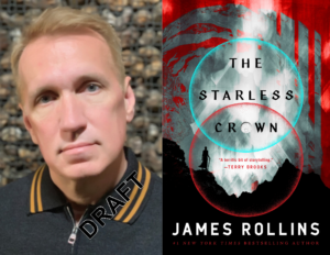 James Rollins author photo (left) The Starless Crown (right)