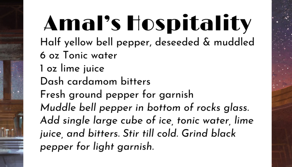 Amal's Hospitality Recipe Card