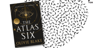 The Atlas Six by Olivie Blake next to a heart made out of bat shadows