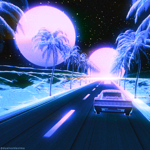very cool neon void road this artist is so good (@dualvoidanima)