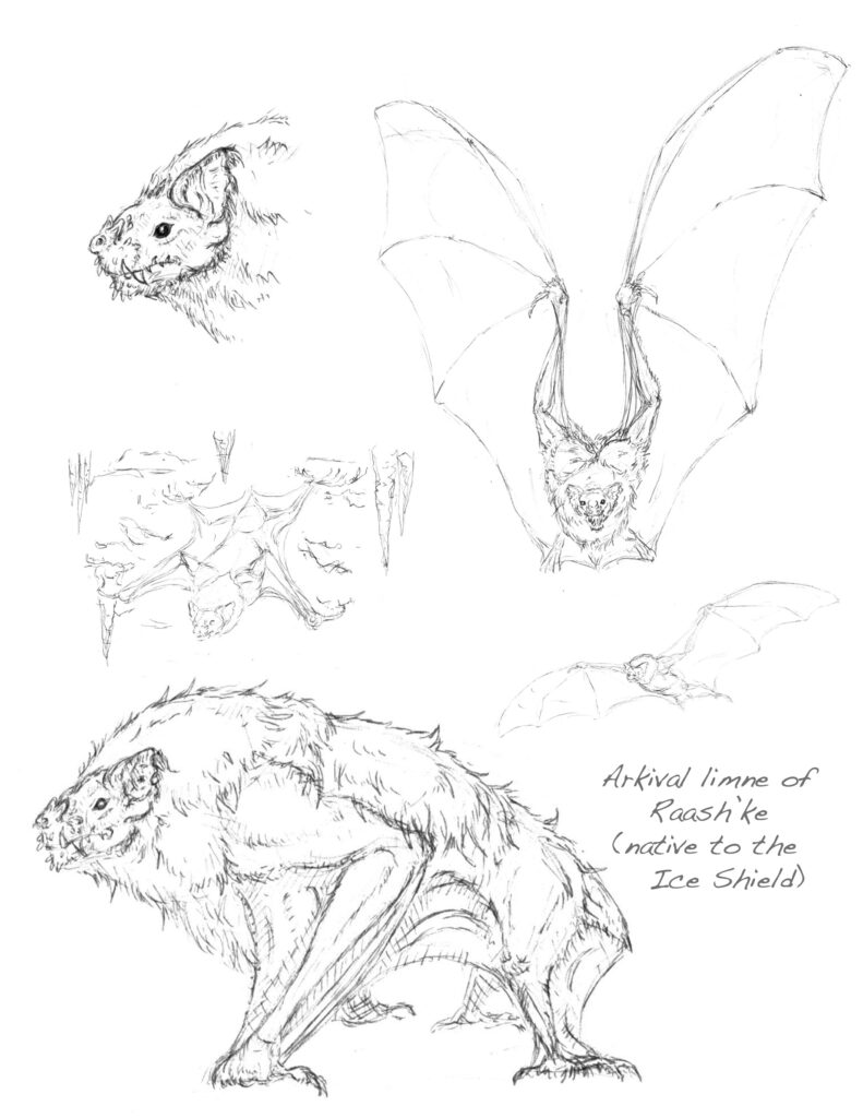sketch of a winged giant batt