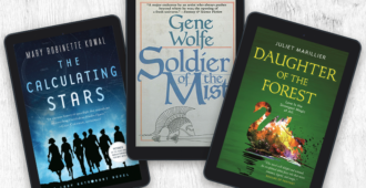 the calculating stars by mary robinette kowal / soldier in the mist by gene wolfe / daughter of the forest by juliet marillier