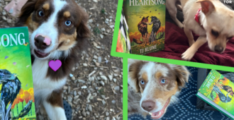 an assortment collage of dogs with heartsong by tj klune 9A