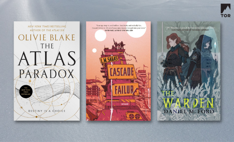 the atlas paradox by olivie blake  cascade failure by l m sagas  the warden by daniel m ford 90A