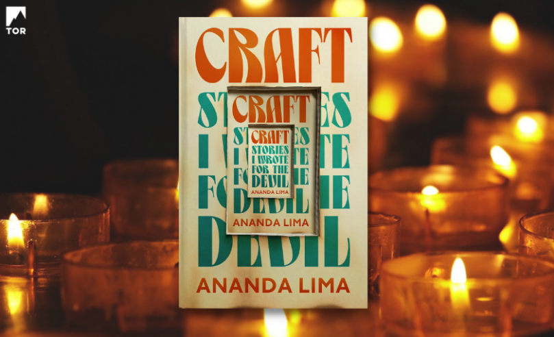 craft stories i wrote for the devil by ananda lima in front of a background of candles in the dark 70A