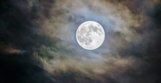full moon shining in sky 59A